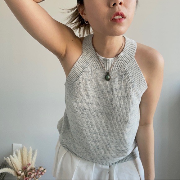 Loft Knitted Baby Blue Cotton Top - Picture 4 of 4